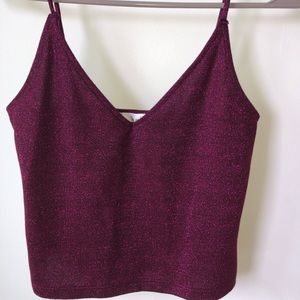 Sparkly night out cropped tank